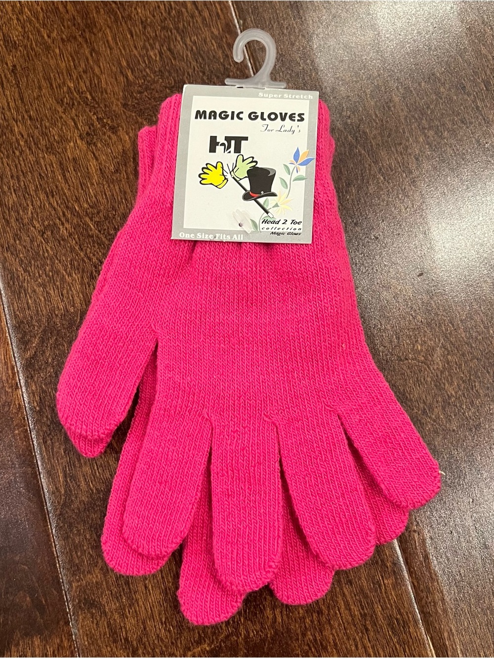Hot Pink Knit Gloves